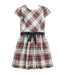 Polo Ralph Lauren Girls Big Kids Plaid Twill Fit & Flare Dress Color Cream New