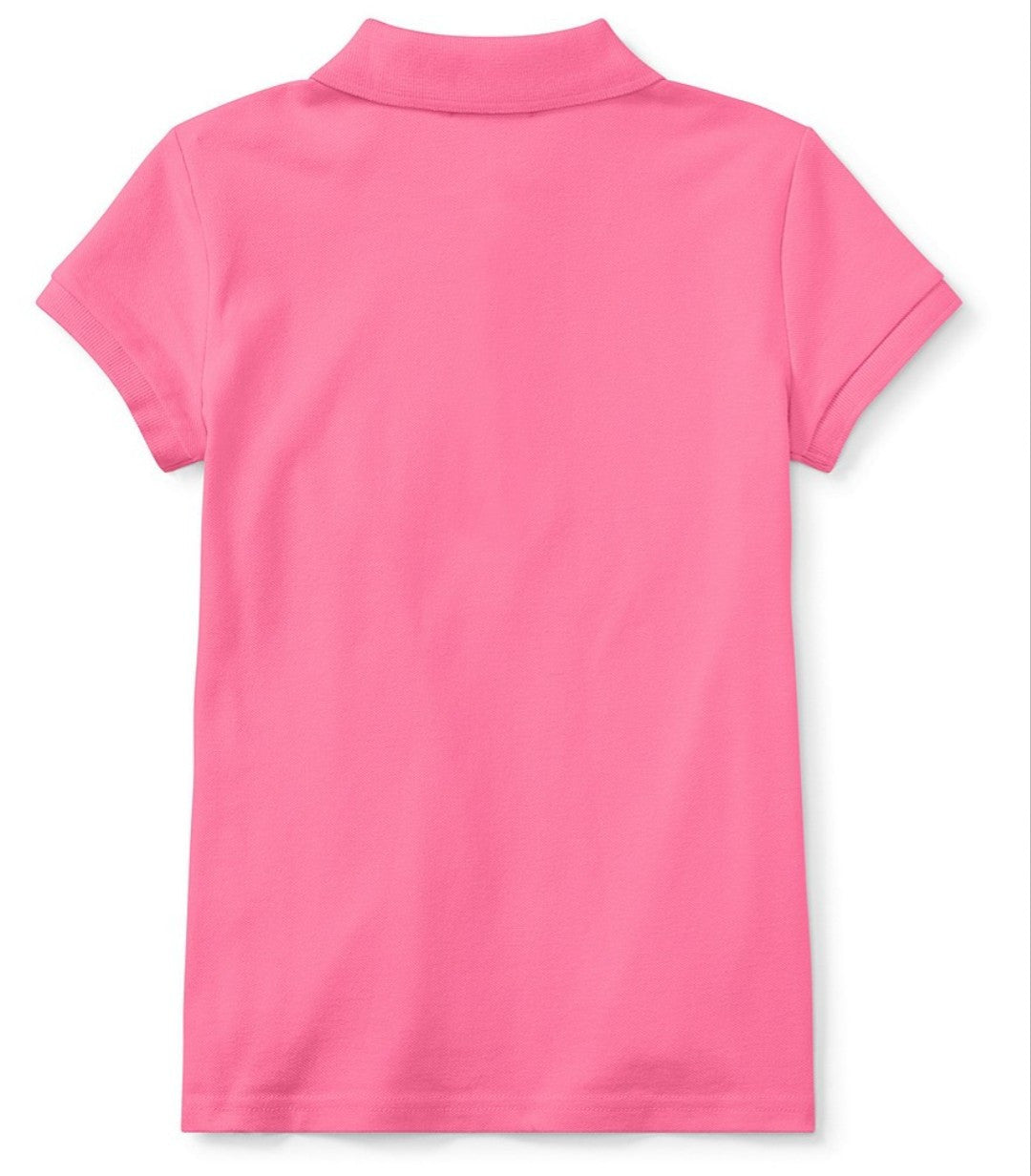 Polo Ralph Lauren Girls Big Kids Cotton Stretch Mesh Polo Pink XL (16) New