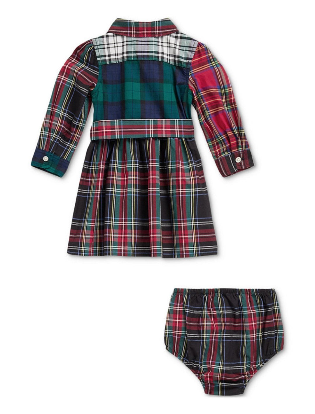 Polo Ralph Lauren Baby Girls Plaid Cotton Shirtdress & Bloomer Red Multi 18M New