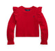 Polo Ralph Lauren Little Kids Ruffled Cotton Modal Long Sleeve Top Red Size 4 