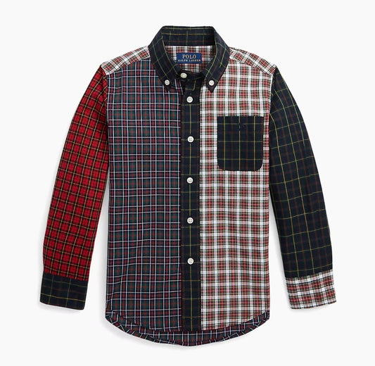 Polo Ralph Lauren Toddler & Little Boys Kids Plaid Cotton Poplin Shirt 2/2T New