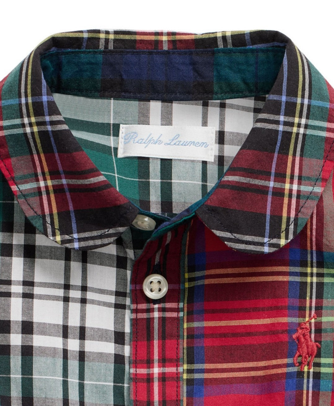 Polo Ralph Lauren Baby Girls Plaid Cotton Shirtdress & Bloomer Red Multi 18M New