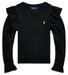 Polo Ralph Lauren Big Girls Ruffled Cotton Modal Long Sleeve Sweatshirt Black XL